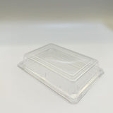 ST-3-008 Heavy Duty Sakura/Black Sushi Tray Out Tray With Clear Lid 100sets