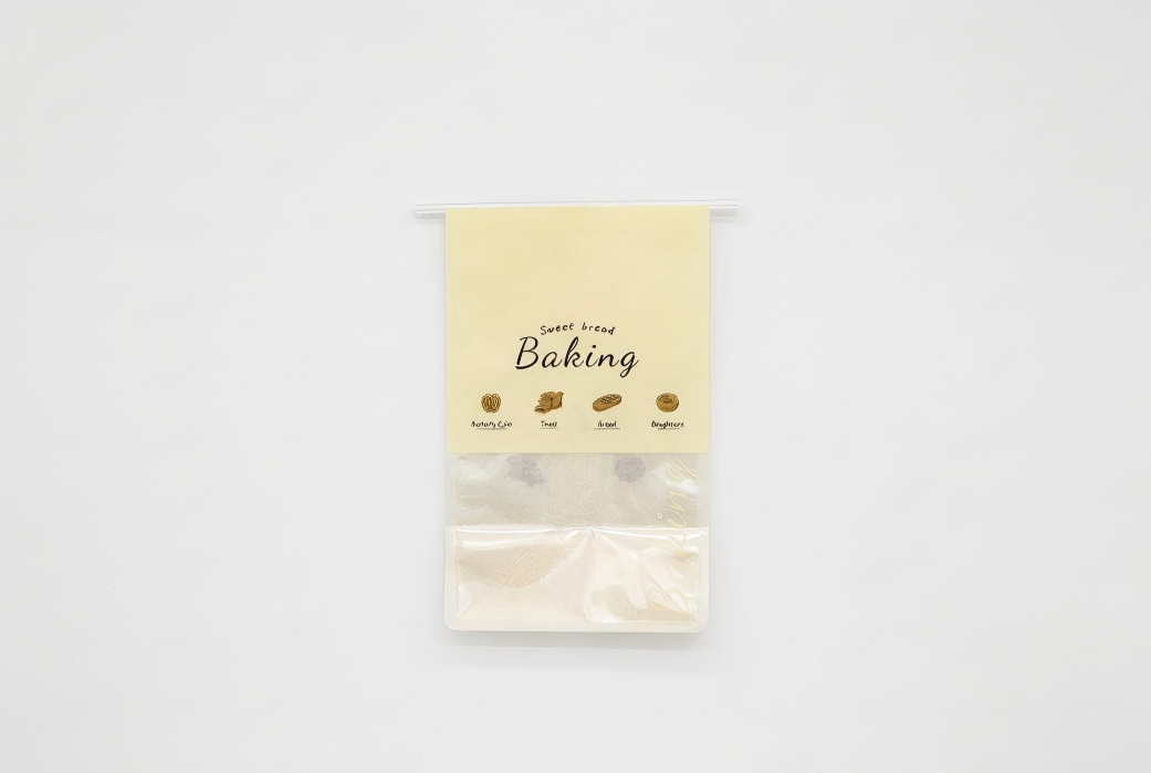 "Sweet Baking" Series Tin-Tie Paper Bags – Warm Yellow Bags with Display Window