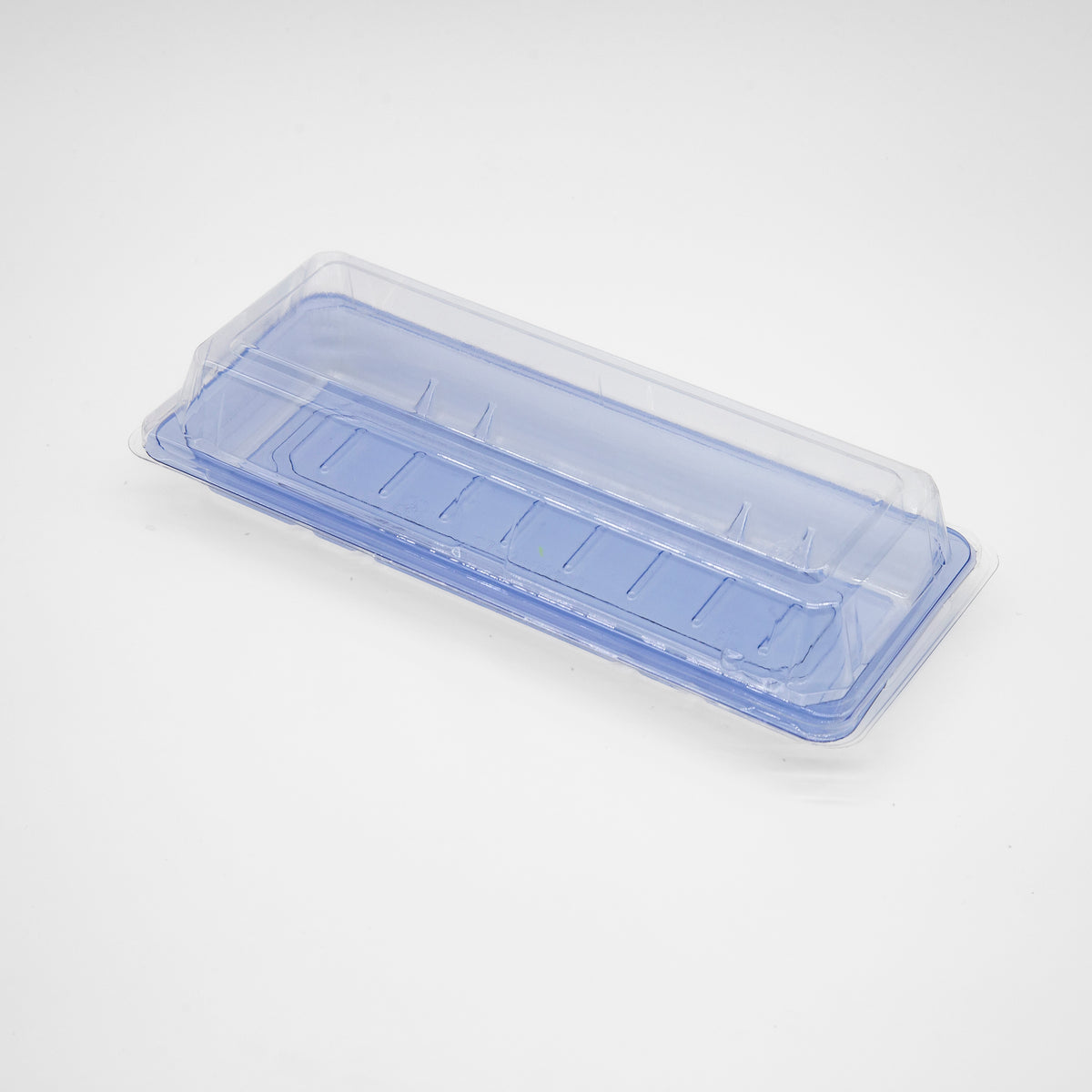ST-2-001 8.9x3.9x1.8in Heavy Duty Blue/Black/Sakura PET Sushi Trays food container with Lids 100/200/400 Sets
