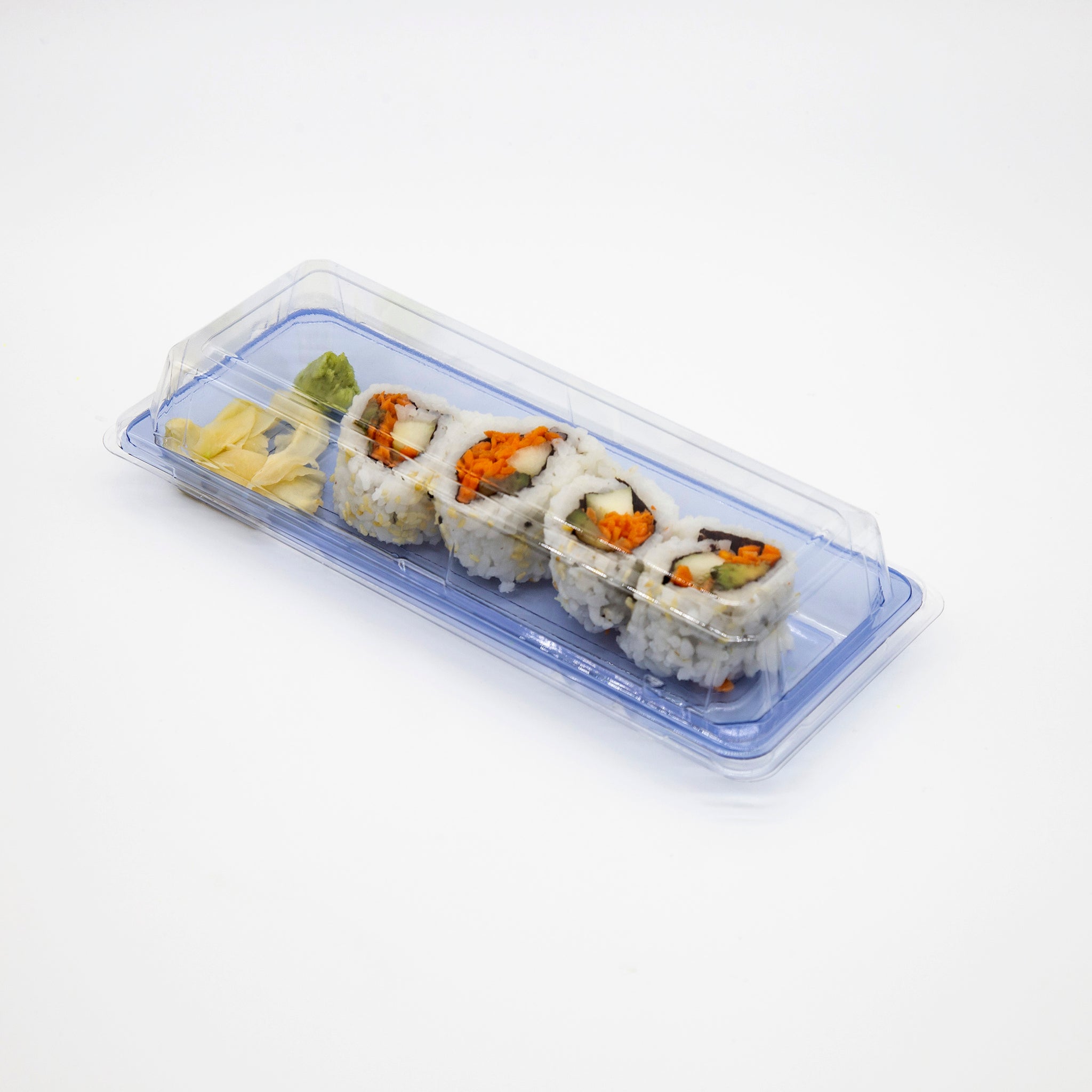 Sushi Tray and Lid PLA Black 13,0x18 cm (600 Units)