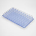 ST-6-020 9.6x6x1.8in Heavy Duty Blue/Black/Sakura PET Sushi Trays with Lids 100/200/400 Sets