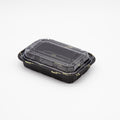 STI-807 Plastic PP Black Bento Box with Clear Lid 110sets