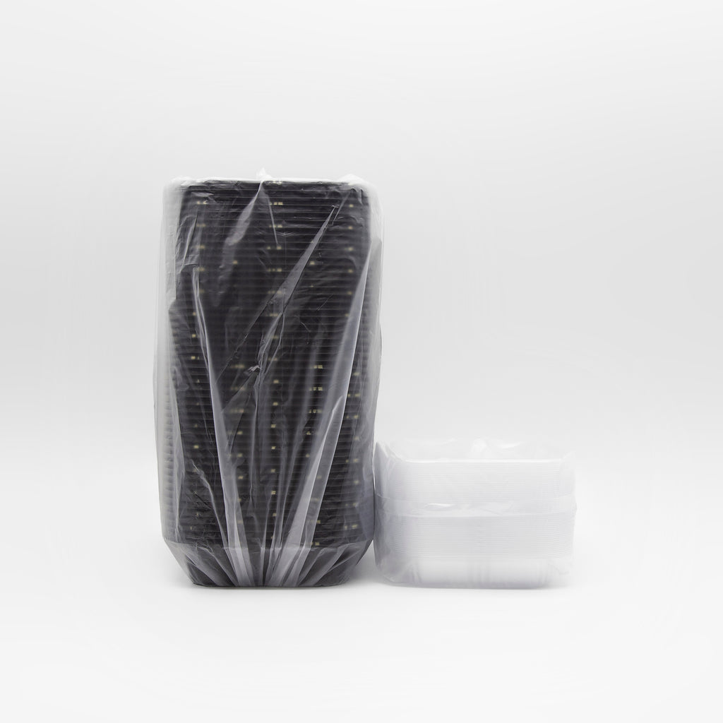 STI-815 Plastic PP Black Bento Box with Clear Lid