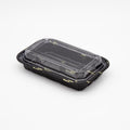 STI-815 Plastic PP Black Bento Box with Clear Lid