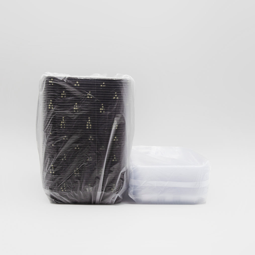 STI-825 Plastic PP Black Bento Box with Clear Lid