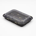 STI-825 Plastic PP Black Bento Box with Clear Lid