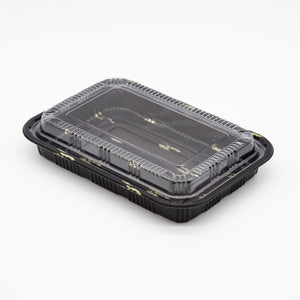 STI-825 Plastic PP Bento Box with Lid Black