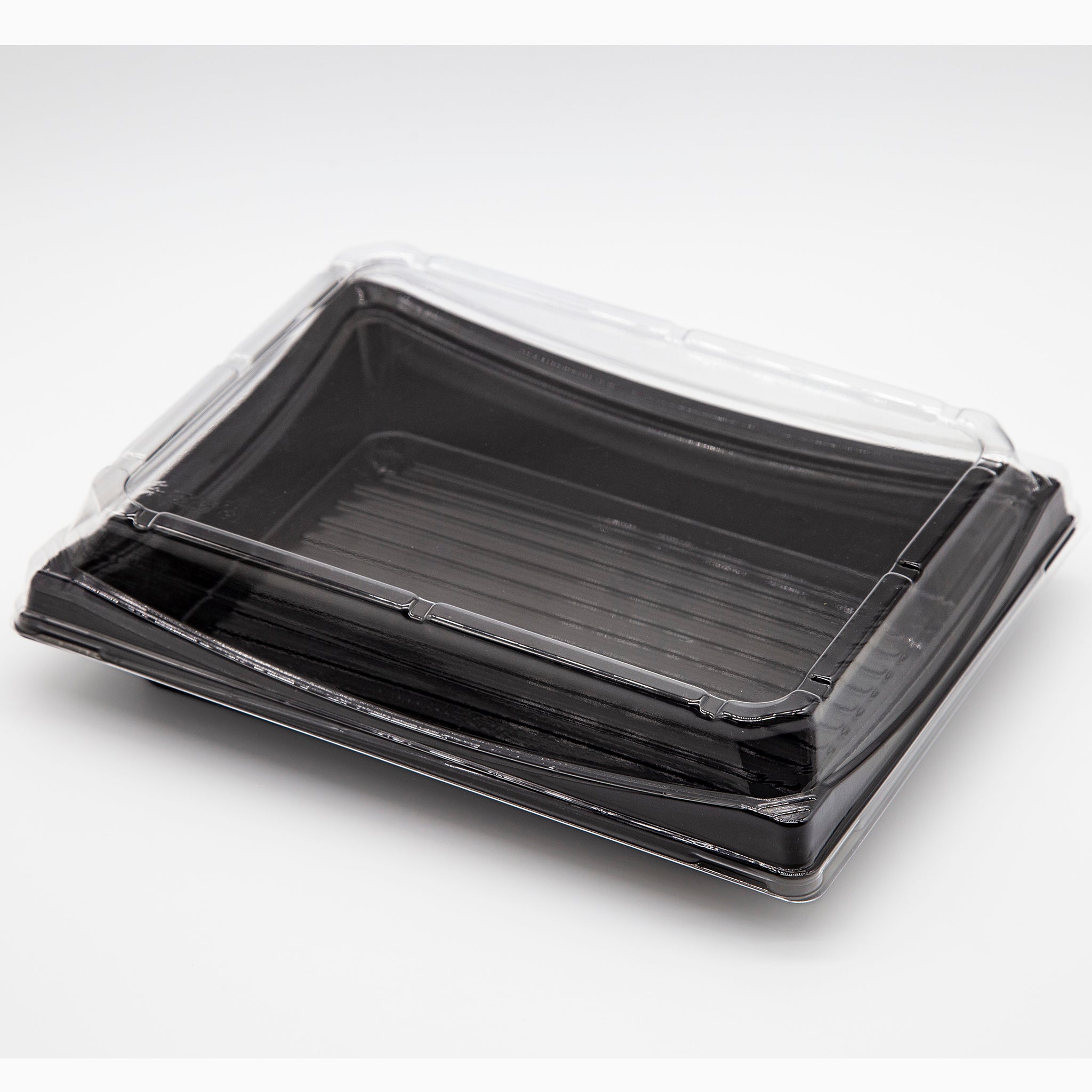 STI-50 Blue/Black Rectangle Sushi PET Tray with Lid 100sets – ST  International Supply Incorporated