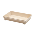 WBRT-410 - 7"x 4.76" Rectangular Wooden Container Togo Food Sushi Box Serving Trays 100sets