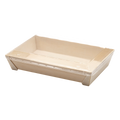 WBRT-420 - 8.5"x5.59" Rectangular Wooden Sushi Container Togo Food Serving Trays 100sets