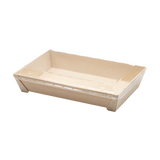 WBRT-410 - 7"x 4.76" Rectangular Wooden Container Togo Food Sushi Box Serving Trays 100sets