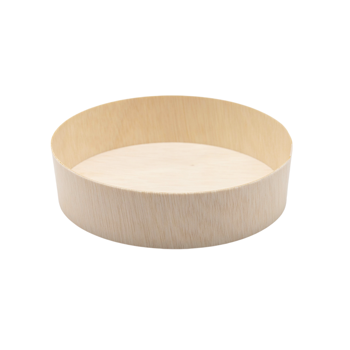 6" Round Wooden Sushi Container with Lid, Eco-Friendly Takeout Food Box, Disposable Sushi Tray for Noodle Salad Catering | WBR-01