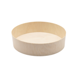 6" Round Wooden Sushi Container with Lid, Eco-Friendly Takeout Food Box, Disposable Sushi Tray for Noodle Salad Catering | WBR-01