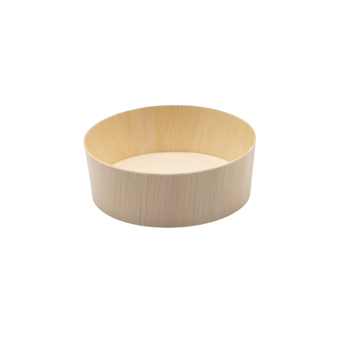 5" Round Wooden Sushi Container with Lid, Eco-Friendly Takeout Food Box, Disposable Sushi Tray for Noodle Salad Catering | WBR-05