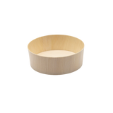 5" Round Wooden Sushi Container with Lid, Eco-Friendly Takeout Food Box, Disposable Sushi Tray for Noodle Salad Catering | WBR-05