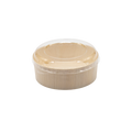 5" Round Wooden Sushi Container with Lid, Eco-Friendly Takeout Food Box, Disposable Sushi Tray for Noodle Salad Catering | WBR-05
