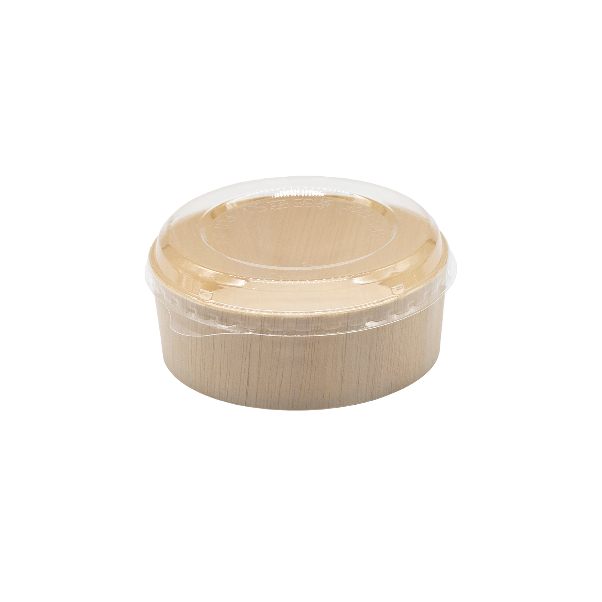 5" Round Wooden Sushi Container with Lid, Eco-Friendly Takeout Food Box, Disposable Sushi Tray for Noodle Salad Catering | WBR-05