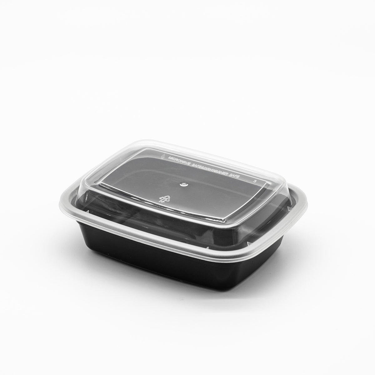 12oz Rectangular Plastic Microwaveable Food Container 150 sets/cs