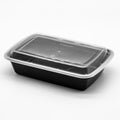 24oz Rectangular Plastic Microwaveable Food Container 150 sets/cs