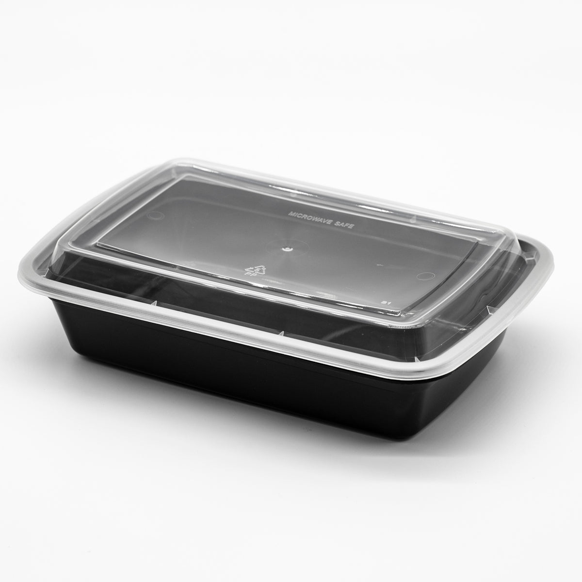24oz Rectangular Plastic Microwaveable Food Container 150 sets/cs