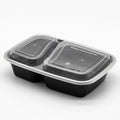 32oz  2 compartments Rectangular Plastic Microwaveable Food Container 150 sets/cs