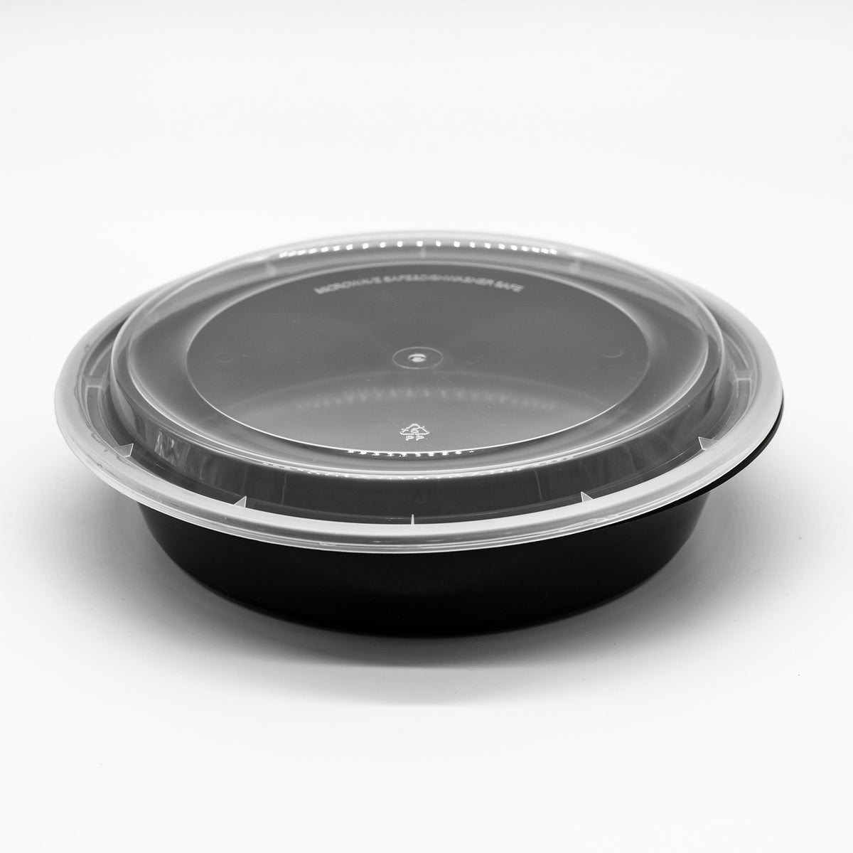 48oz Round Plastic Microwaveable Food Container 150 sets/cs
