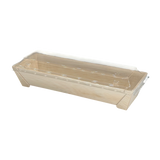 WBRT-430 - 8.38" x3" Rectangular Wooden Sushi Container Togo Food Serving Trays 100sets
