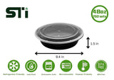 48oz Round Plastic Microwaveable Food Container 150 sets/cs