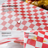 1000 Pcs Red and White Checkered Greaseproof Wax Paper Sheets for Food, 12x12 / 14x14 Inch