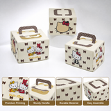 25pcs Sanrio Hello Kitty Large Cake Box with Handle，Cute Anime Bakery Packing Box with Window