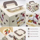 25pcs Sanrio Hello Kitty Large Cake Box with Handle，Cute Anime Bakery Packing Box with Window