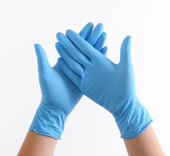 100pcs Glove Nitrile Disposable Blue Latex & Powder-Free