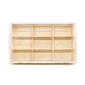 WBRT-01 - 10.5"x 6"  9 Compartments Wooden Box with Plastic Lids