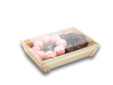 WBRT-410 - 7"x 4.76" Rectangular Wooden Container Togo Food Sushi Box Serving Trays 100sets