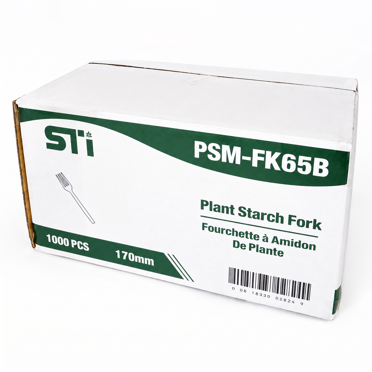1000pcs Plant Starch Fork 170mm Gold | Flat Handle with Embossed Text | Biodegradable Disposable Fork