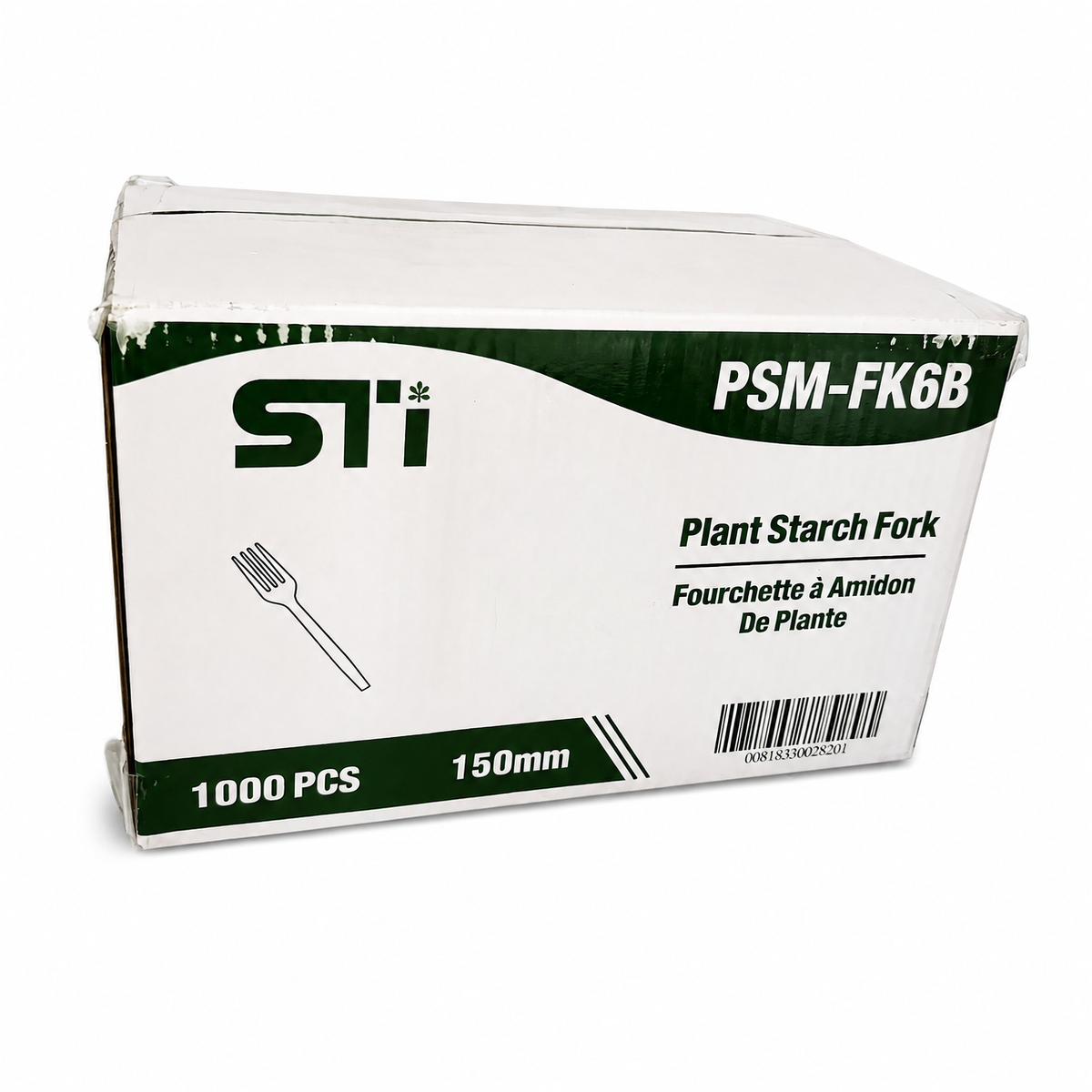 1000pcs Plant Starch Fork 150mm Gold with Faceted Handle | Biodegradable Disposable Fork