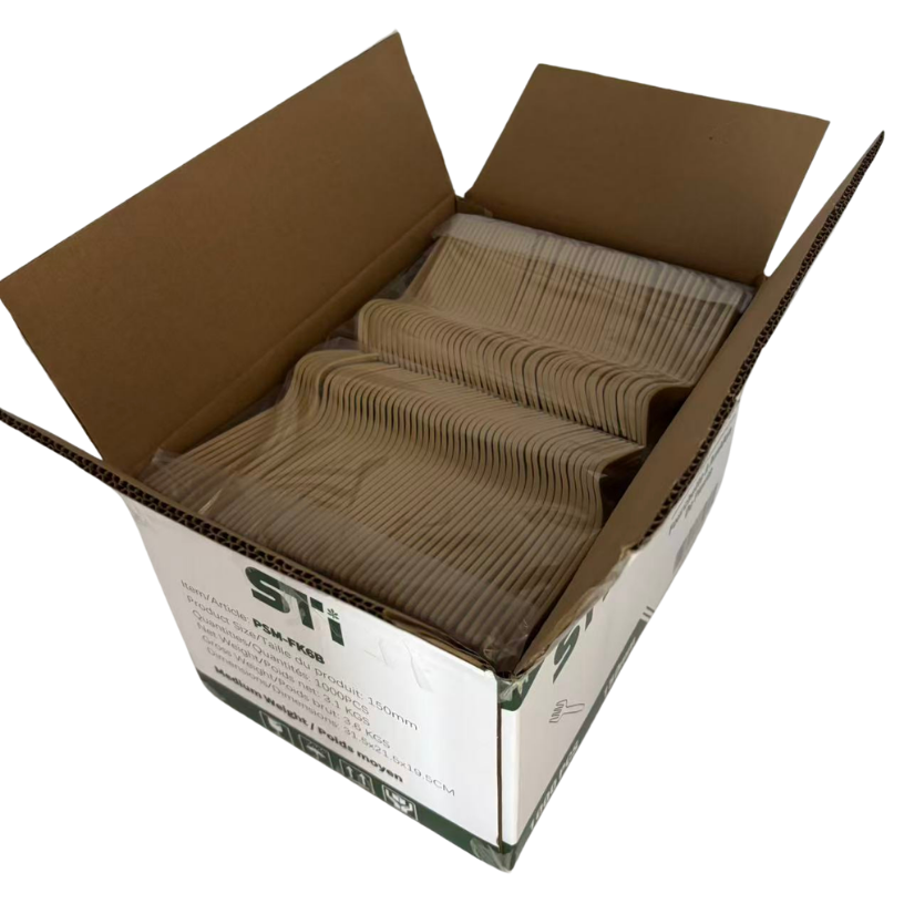 1000pcs Plant Starch Fork 150mm Gold with Faceted Handle | Biodegradable Disposable Fork