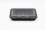 STI-830 Black Rectangle Sushi PP Tray with Lid 200sets