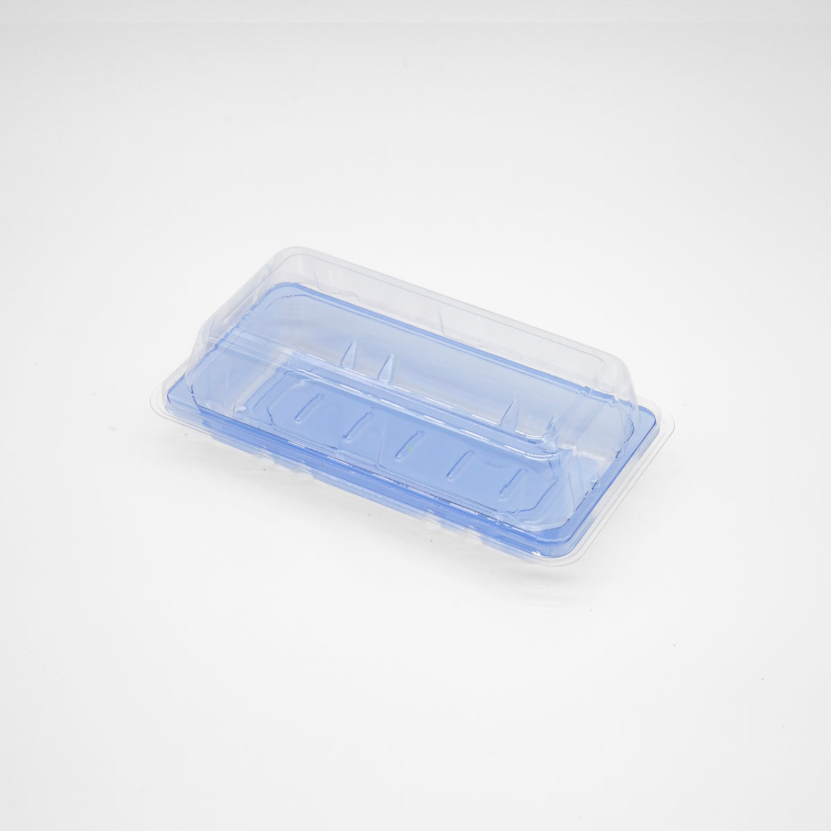 ST-1-006 | 6.7x3.9x1.8in Heavy Duty PET Sushi Trays with Lids, Blue/Black/Sakura Bases with Clear Lids, 100/200/400 sets