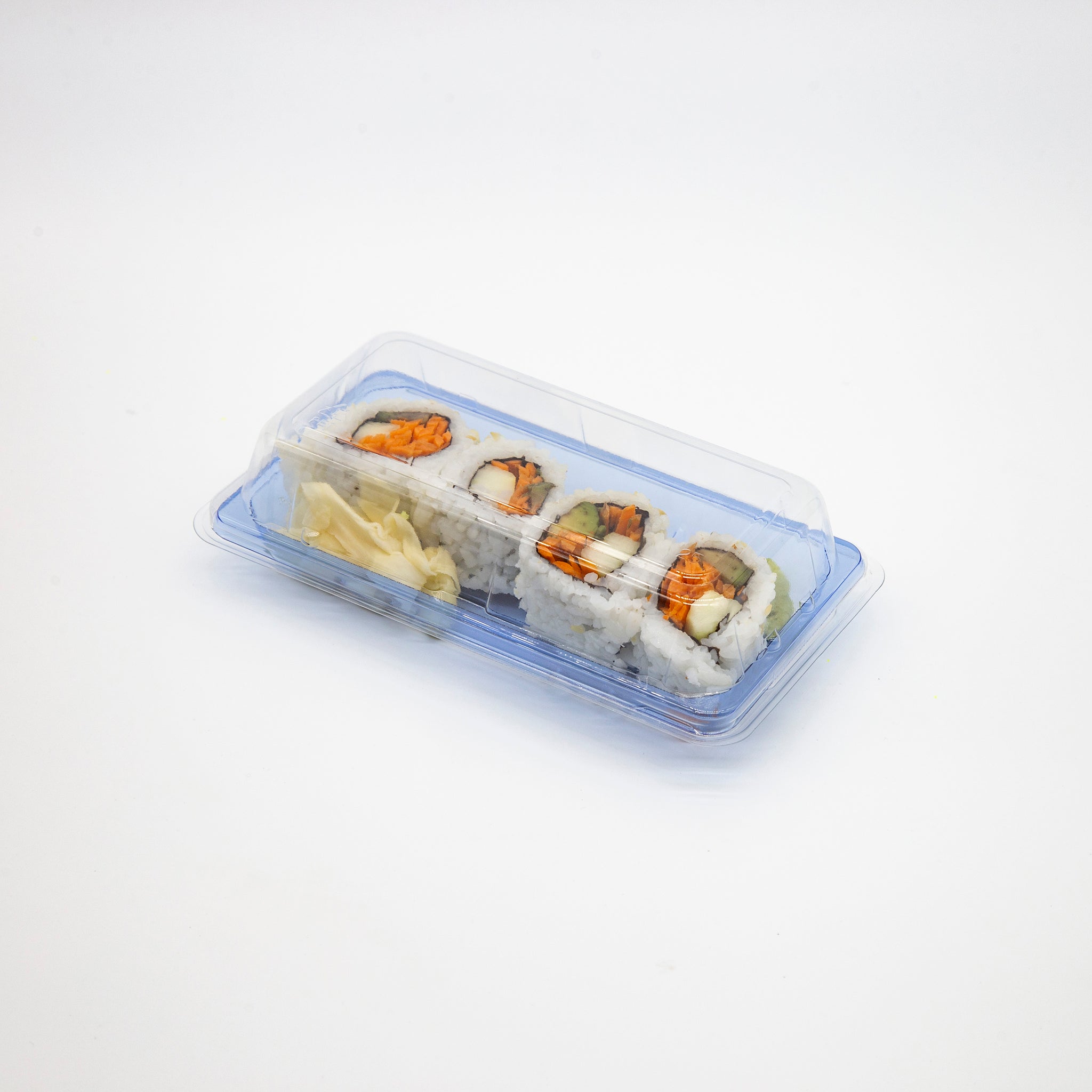 ST-1-006 | 6.7x3.9x1.8in Heavy Duty PET Sushi Trays with Lids