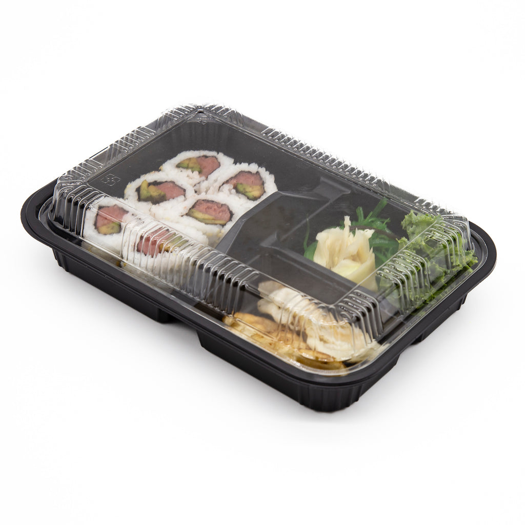 STI-303  3 Compartments PS Bento/Lunch Box Meal Prep Containers with Lids 270sets