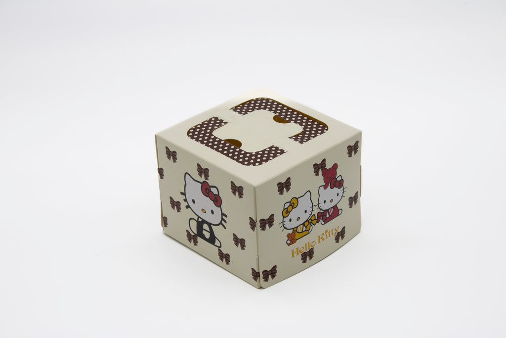 25pcs 10"x10"x6" Sanrio Hello Kitty Large Cake Box with Handle，Cute Anime Bakery Packing Box with Window