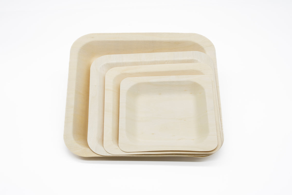 WPS Square Shallow Wooden Plate