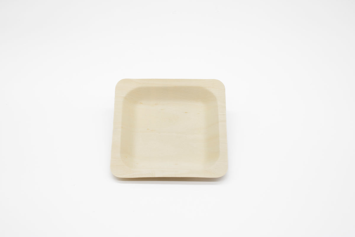 WPS Square Shallow Wooden Plate