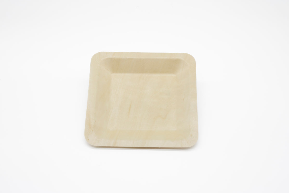 WPS Square Shallow Wooden Plate