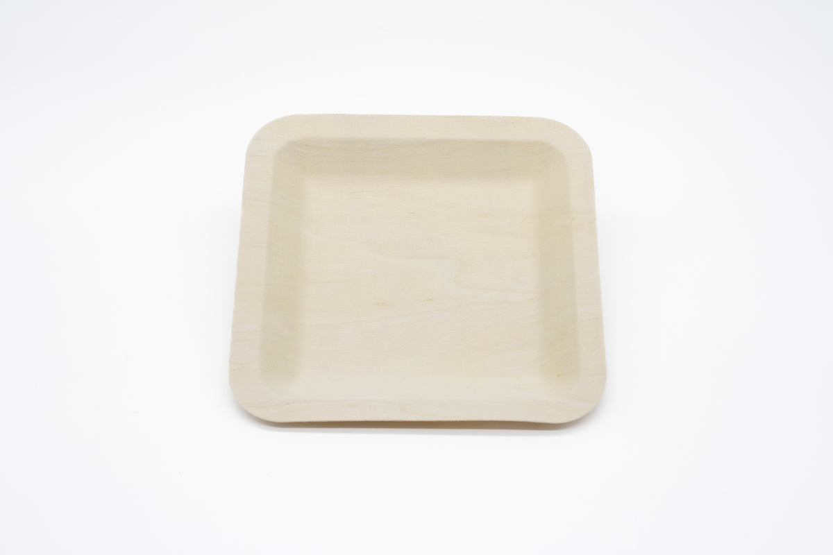 WPS Square Shallow Wooden Plate