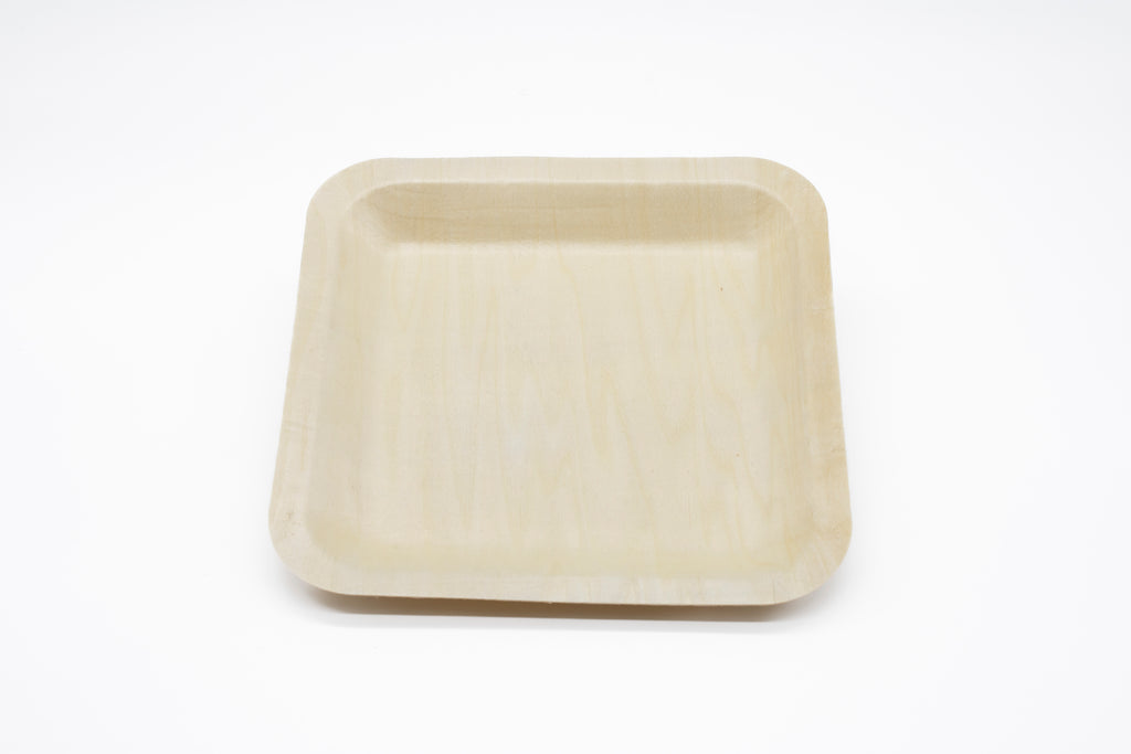 WPS Square Shallow Wooden Plate