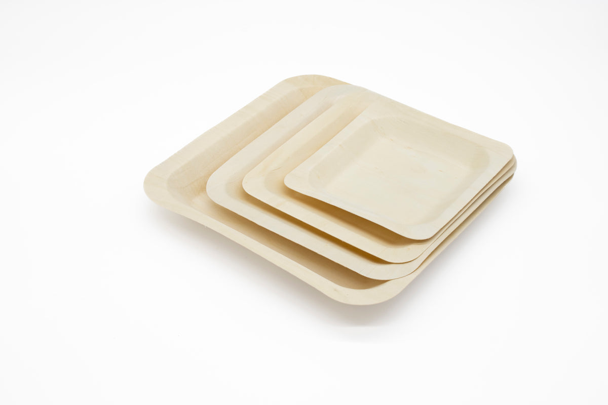 WPS Square Shallow Wooden Plate