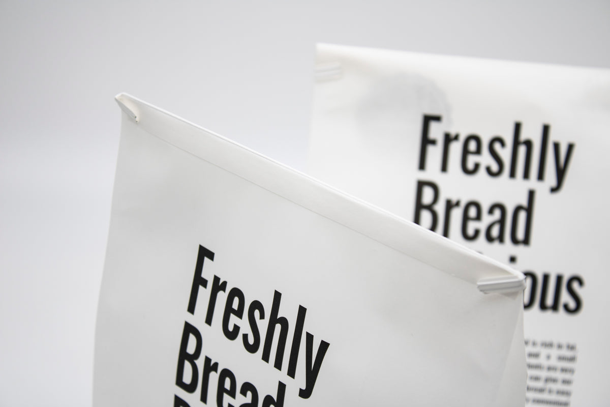 "Bakery" Series Tin-Tie Paper Bags -Minimalist Bags with Large Clear Display Window