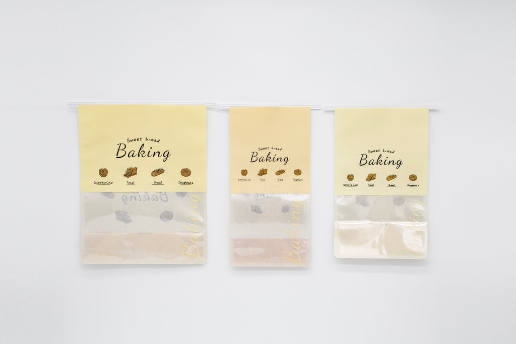 "Sweet Baking" Series Tin-Tie Paper Bags – Warm Yellow Bags with Display Window